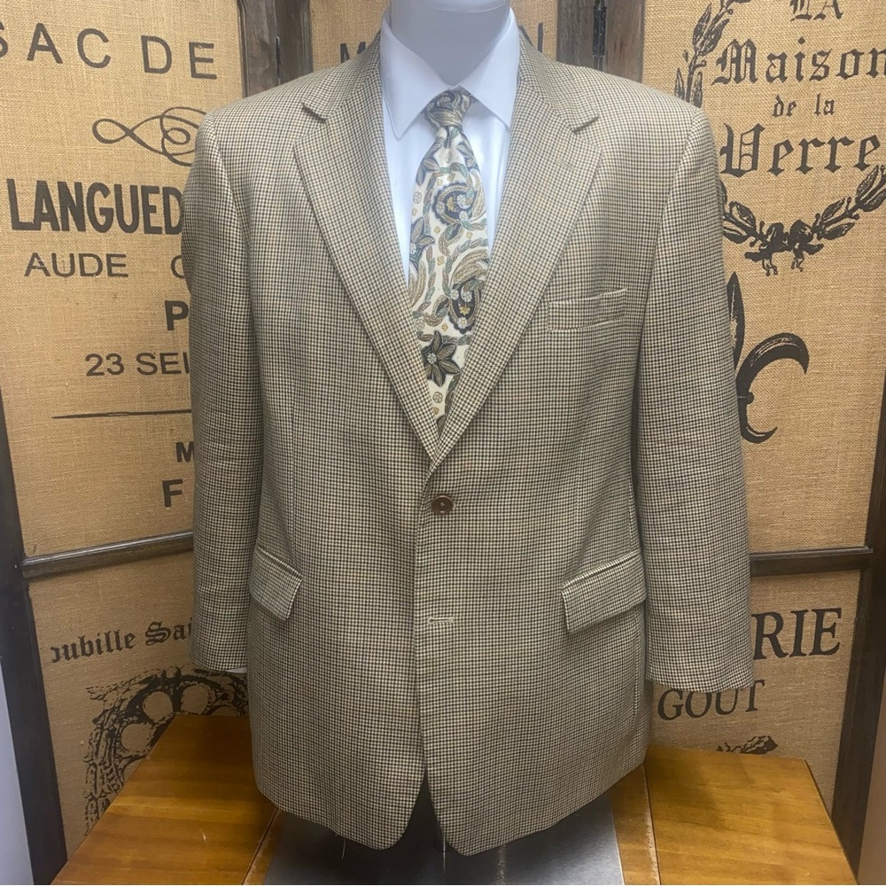 Brooks Brothers Houndstooth Blazer, Made in Italy, 44R